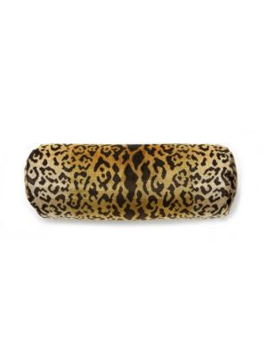 Leopardo Pillow 21 X 7 - Ivory, Gold & Black SCBLEOPPILL0001 by Scalamandre Designer Pillows 60% SILK 27% COTTON 13% POLYESTER U.S.A. MEDIUM DUTY Horizontal: 33.5" and Vertical: 26" 0 - Swanky Fabrics -