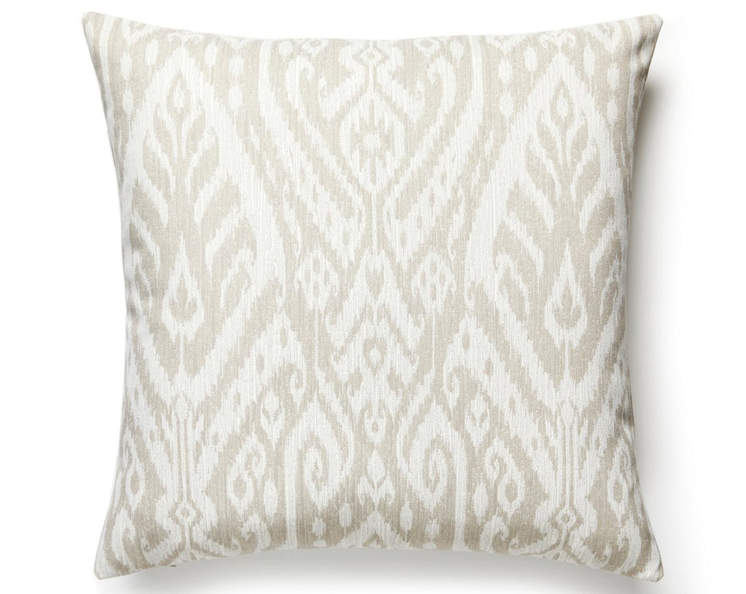 Borneo Ikat Outdoor Pillow 22 X 22 - Linen SCBORNPILL0001 by Scalamandre Designer Pillow