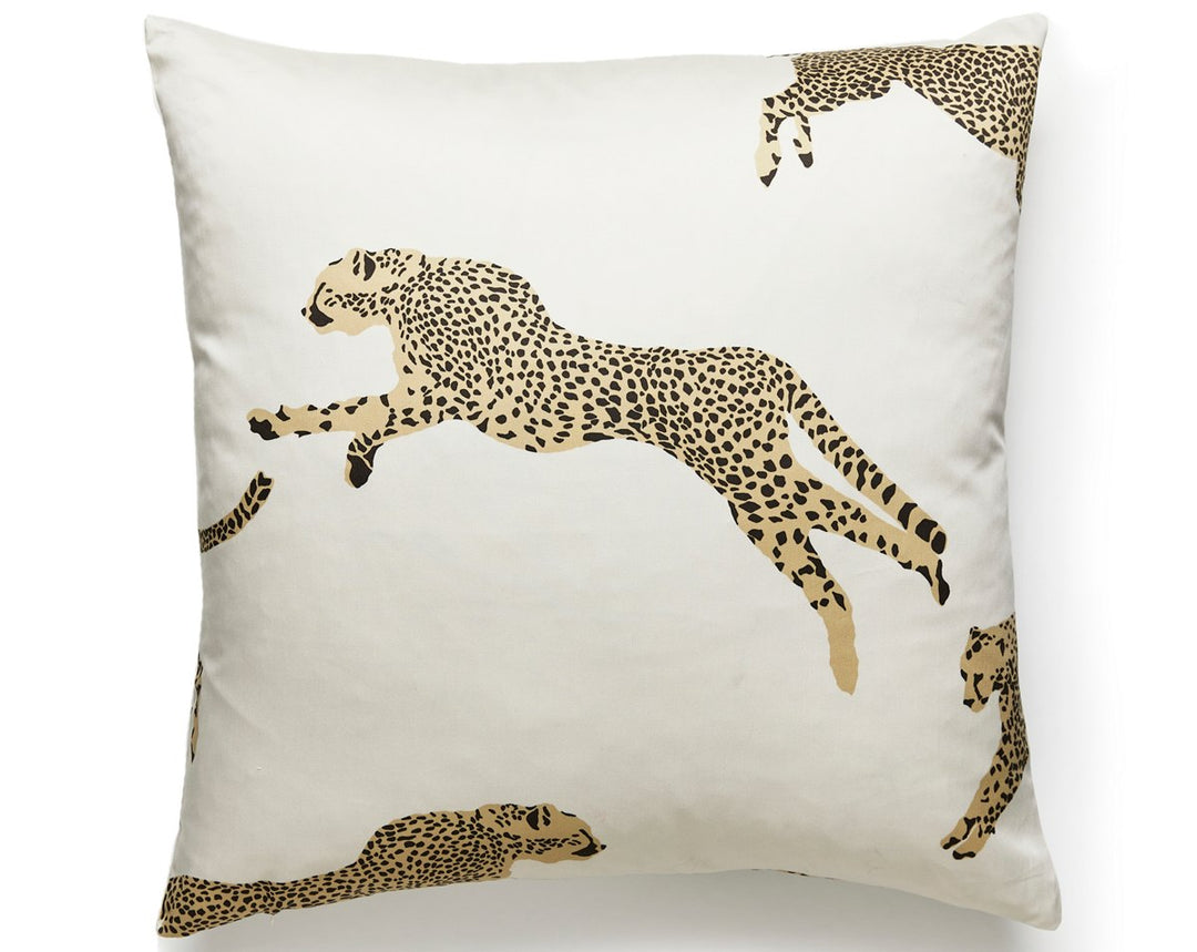 Leaping Cheetah Pillow 22 X 22 - Dune SCCHEETPILL0001 by Scalamandre Designer Pillow