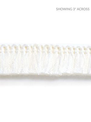 Gardiner Brush Fringe Snow SCFC14940001 by Scalamandre Designer Trim HAMPTONS TRIMMINGS 60% VISCOSE 40% ACRYLIC ITALY LIGHT DUTY Horizontal: and Vertical: 1 - Swanky Fabrics -