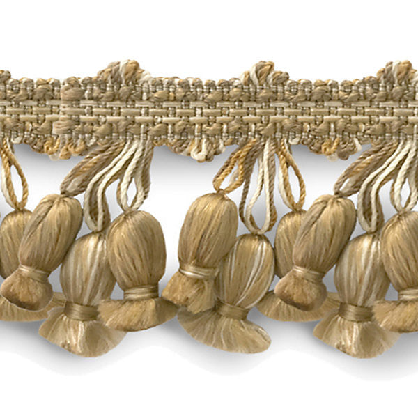 Newport Tassel Fringe - Silk/White, Fawn, Taupe Sc 0001Ft1103 by Scalamandre
 Designer Trim BOTANICA                                                               100% SILK CHINA LIGHT DUTY Horizontal:  and Vertical:  2"  - Swanky Fabrics -