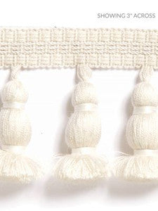 Halsey Onion Fringe Ivory SCFT14990001 by Scalamandre Designer Trim
