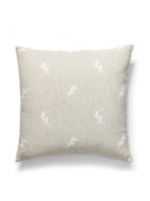 Gecko Outdoor Pillow 22 X 22 - Limestone SCGECKPILL0001 by Scalamandre Designer Pillows 100% POLYPROPYLENE U.S.A. MEDIUM DUTY Horizontal: and Vertical: 0 - Swanky Fabrics -