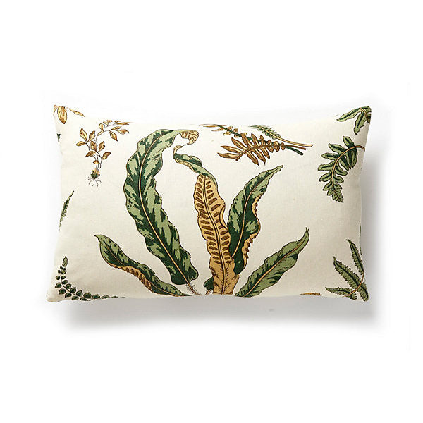 Elsie De Wolfe Lumbar Pillow/Greens On Off-White by Scalamandre Pillow Scalamandre Pillow Elsie De Wolfe Lumbar Pillow/Greens On Off-WhitePillow 100% LINEN USA </p><p>Repeat: H: , V: - Fabric Carolina -