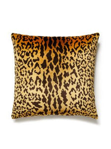 Leopardo Pillow 22 X 22 - Ivory, Gold & Black SCLEOPPILL0001 by Scalamandre Designer Pillows