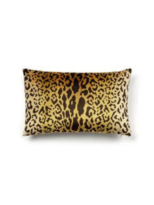 Leopardo Pillow 22 X 14 - Ivory, Gold & Black SCLLEOPPILL0001 by Scalamandre Designer Pillows