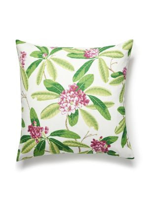 Rhododendron Outdoor Pillow 22 X 22 - Fuschia SCRHODMPILL0001 by Scalamandre Designer Pillows 100% SOLUTION DYED POLYESTER U.S.A. Horizontal: and Vertical: 0 - Swanky Fabrics -