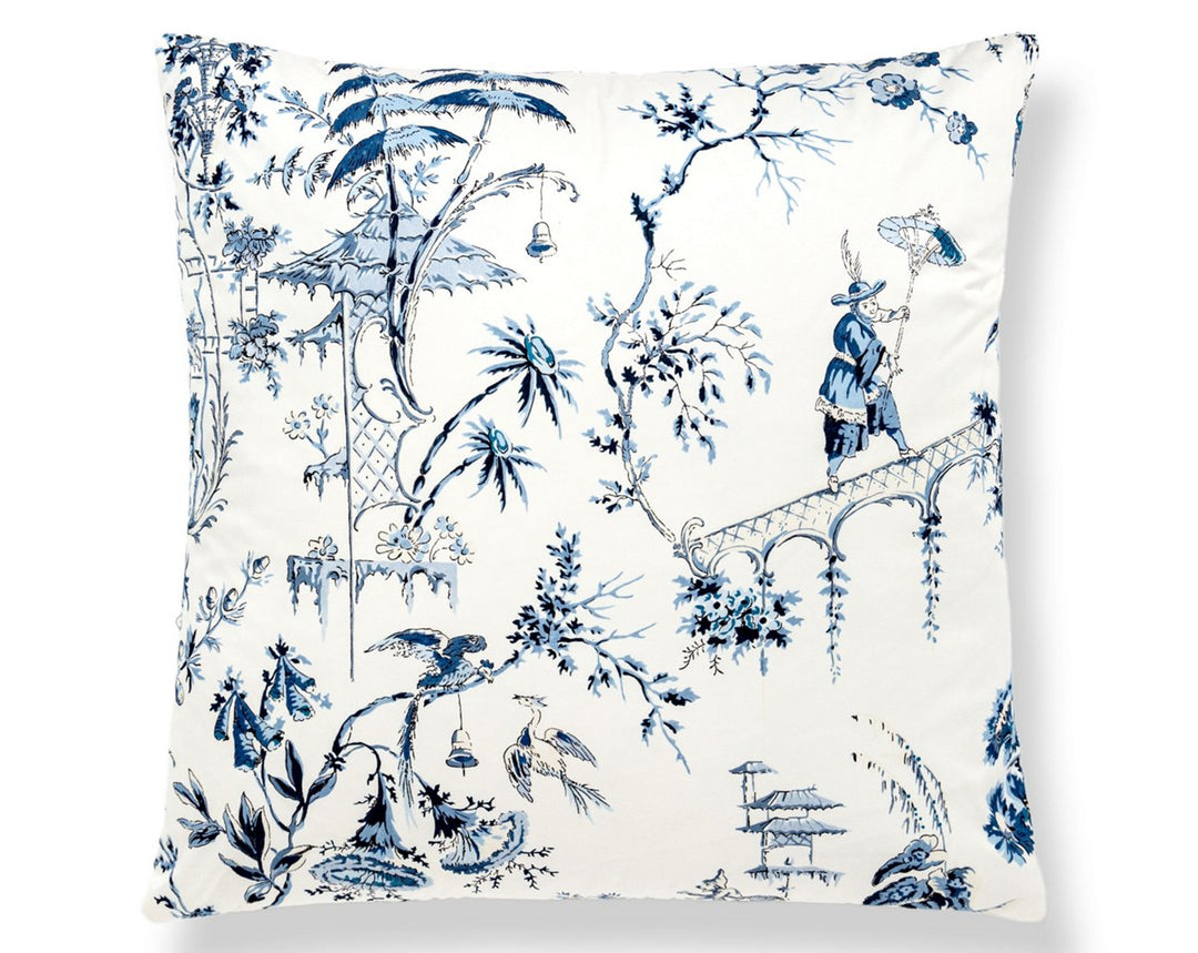 Nanjing Pillow 22 X 22 - China Blue SCSDDK165520001 by Scalamandre Designer Pillow