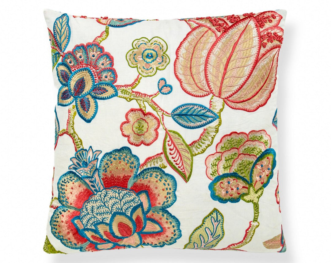 Coromandel Embroidery Pillow 22 X 22 - Bloom SCSDDK271260001 by Scalamandre Designer Pillow