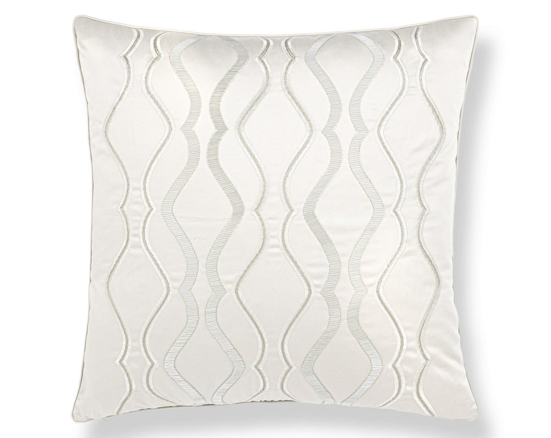 Valentina Beaded Pillow 22 X 22 - Alabaster SCSDDS884470001 by Scalamandre Designer Pillow