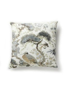 Shenyang Linen Print Pillow 22 X 22 - Parchment SCSHENPILL0001 by Scalamandre Designer Pillows