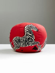 Zebras Pillow 12 Dia - Masai Red SCSZEBRAPIL0001 by Scalamandre Designer Pillows