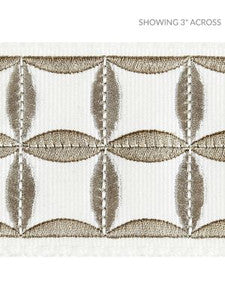 Fiori Embroidered Tape Platinum SCT32880001 by Scalamandre Designer Trim