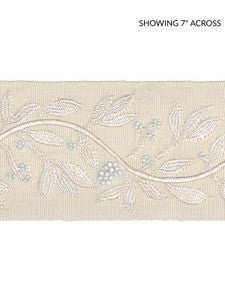 Laurel Embroidered Tape Vellum SCT32920001 by Scalamandre Designer Trim