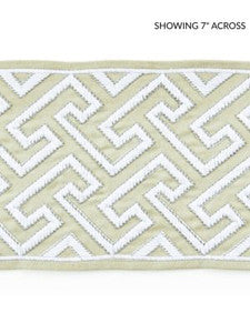 Labyrinth Embroidered Tape Sand SCT33190001 by Scalamandre Designer Trim