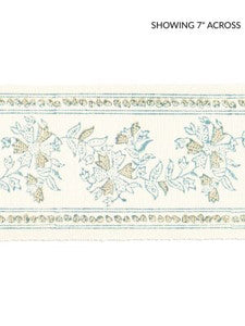 Citra Block Print Tape Misty Island SCT33270001 by Scalamandre Designer Trim