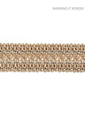 Selena Gimp Braid Flax & Silver SCV12400001 by Scalamandre Designer Trim MODERN LUXURY 47% RAYON 29% COTTON 15% POLYESTER, 5% POLYAMIDE 4% LUREX CHINA LIGHT DUTY Horizontal: and Vertical: 1 - Swanky Fabrics -