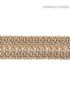 Selena Gimp Braid Flax & Silver SCV12400001 by Scalamandre Designer Trim