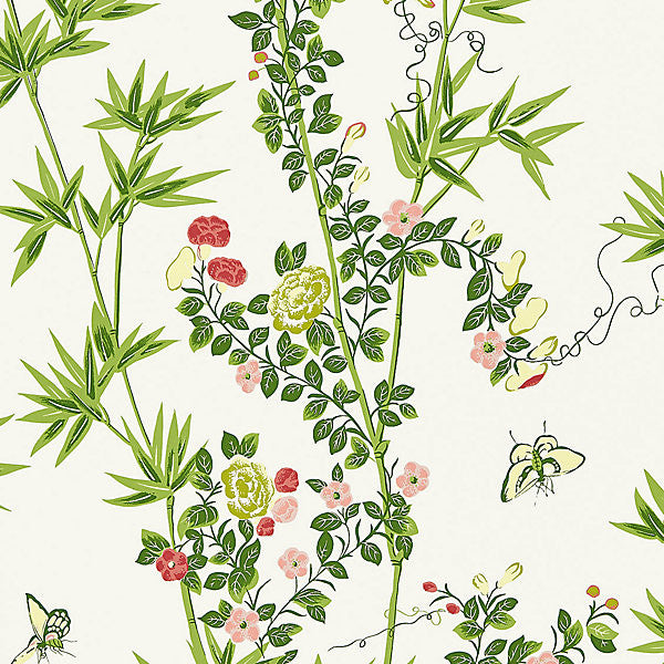 Jardin De Chine/Spring Sc 0001Wp88375 by Scalamandre
 Designer Wallpaper                                                                         UNITED KINGDOM  Horizontal: 46" and Vertical: 27" 54"  - Swanky Fabrics -