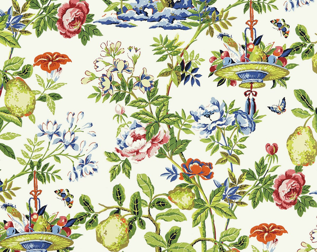 Shantung Garden Bloom SCWP883770001 by Scalamandre Designer Wallpaper