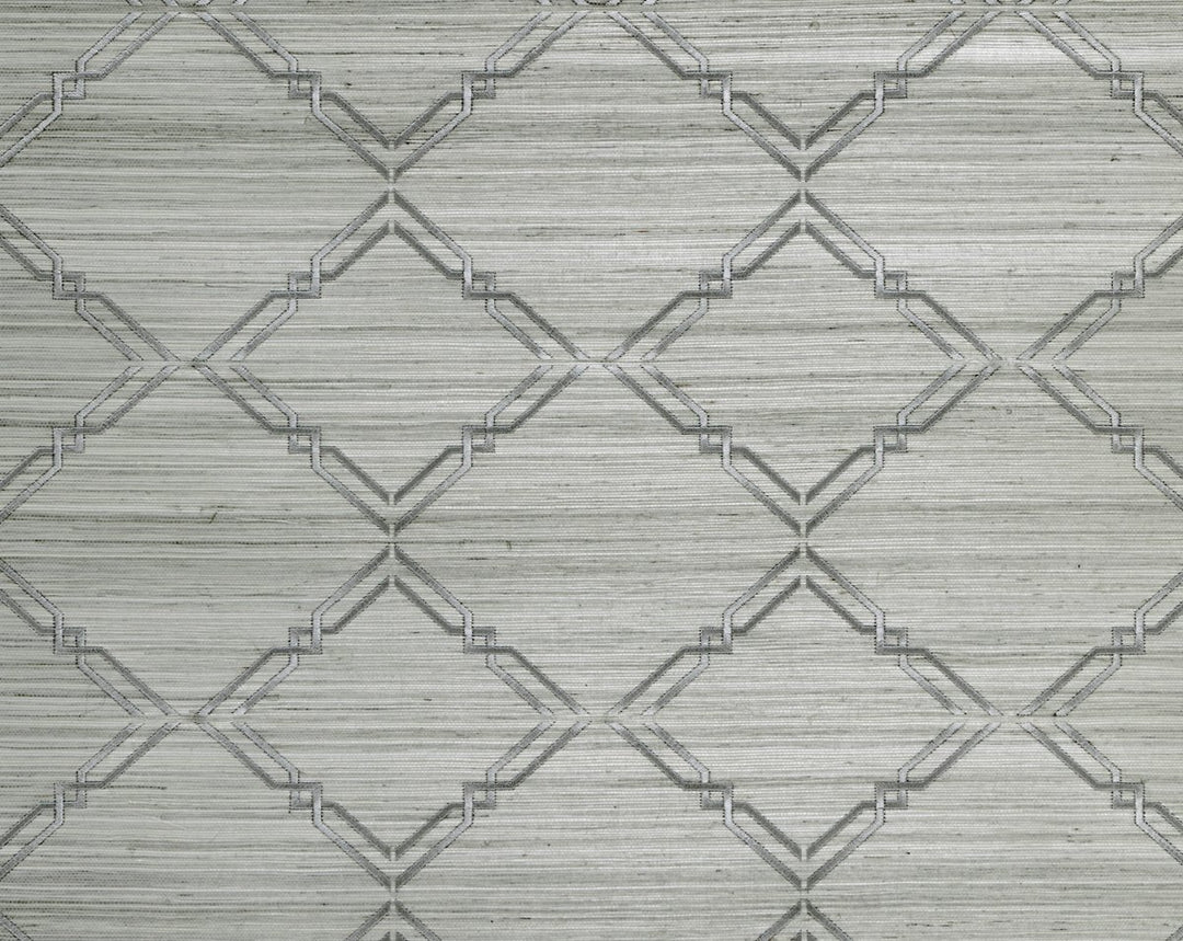 Monroe Embroidered Grasscloth Glacier SCWP883830001 by Scalamandre Designer Wallpaper