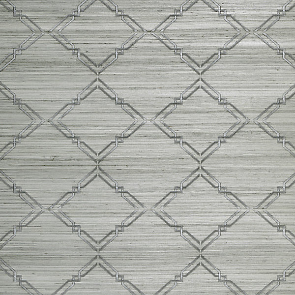 Monroe Embroidered Grasscloth/Glacier Sc 0001Wp88383 by Scalamandre
 Designer Wallpaper                                                                         INDIA  Horizontal: 7.87" and Vertical: 9" 27"  - Swanky Fabrics -