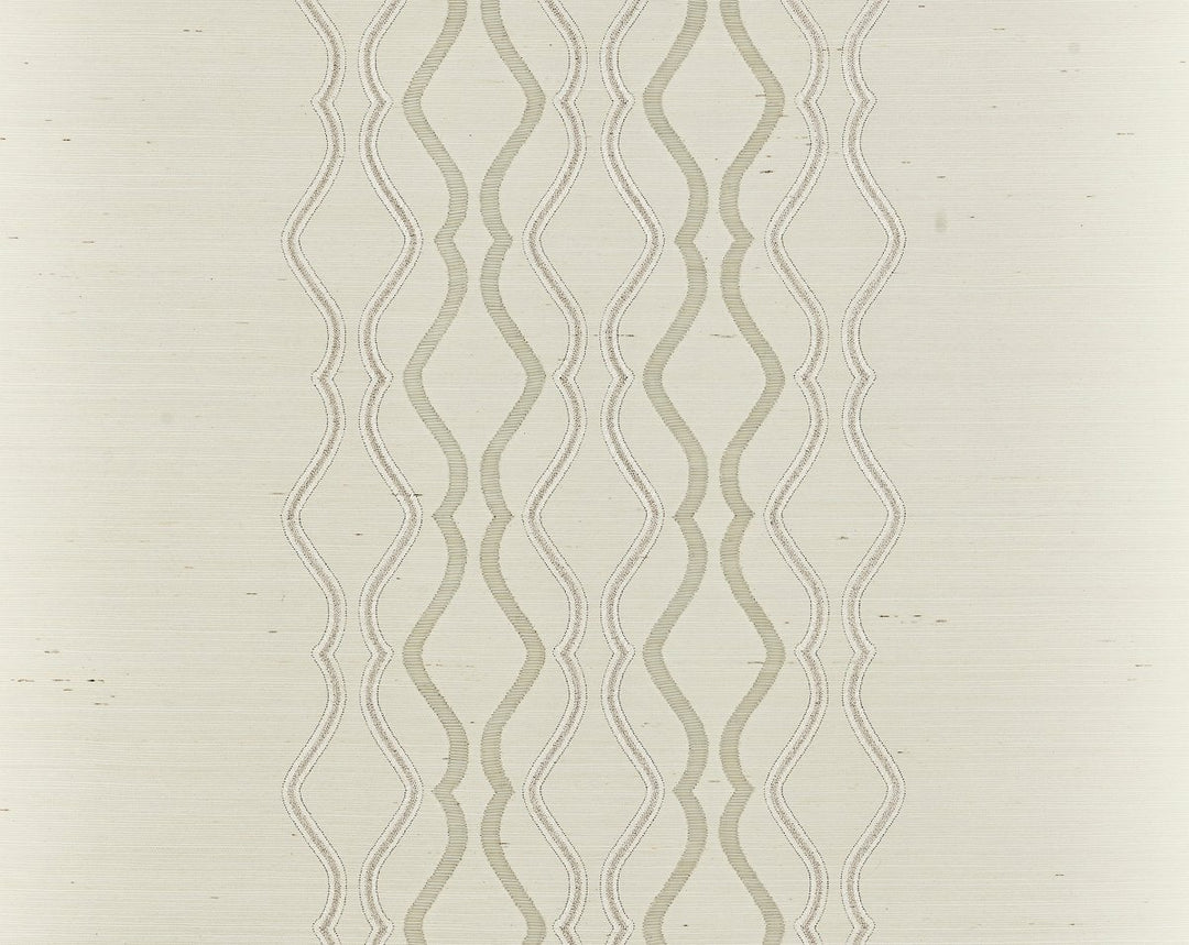 Valentina Embellished Sisal Frost SCWP884470001 by Scalamandre Designer Wallpaper