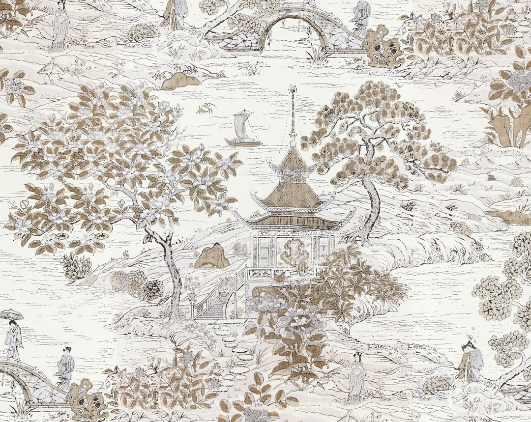 Satomi | Wallcovering Pewter SCWP885540001 by Scalamandre Designer Wallpaper