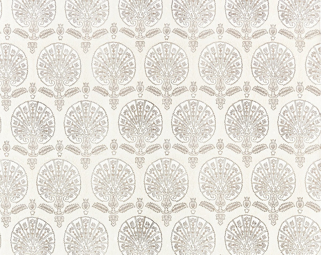Karanfil Block Print Wallpaper Birch SCWP885600001 by Scalamandre Designer Wallpaper