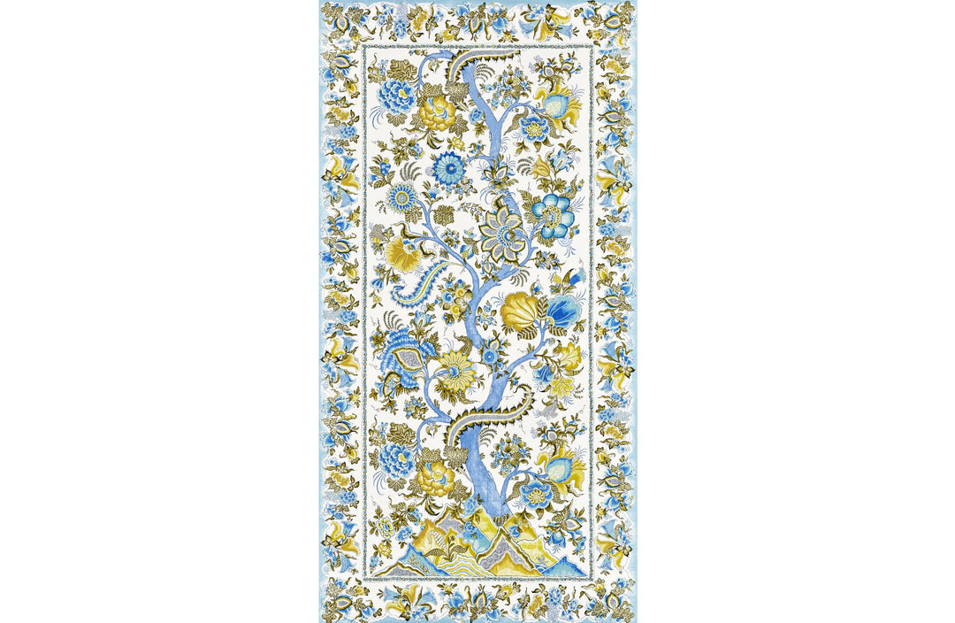 Metropolitan Palampore Mural Sky And Sunlight SCWP885670001 by Scalamandre Designer Wallpaper