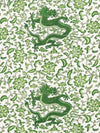 Chi'En Dragon Linen Print Jade SC165580002 by Scalamandre Designer Fabric