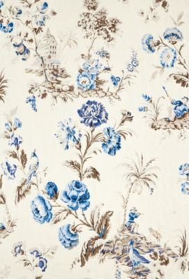Somerset Linen Print Porcelain SC165840002 by Scalamandre Designer Fabric JARDIN 100% LINEN THAILAND LIGHT DUTY Horizontal: 76" and Vertical: 52.5" 52.5 - Swanky Fabrics -