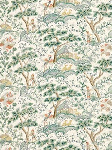 Kelmescott Hand Block Print Leaf On Ivory SC165900002 by Scalamandre Designer Fabric