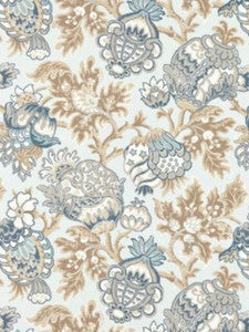 Canterbury Linen Print Sky SC165930002 by Scalamandre Designer Fabric