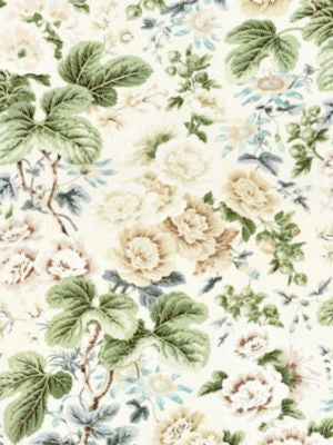 Highgrove Linen Print Rich Cream SC165950002 by Scalamandre Designer Fabric BOTANICA 100% LINEN FRANCE MEDIUM DUTY Horizontal: 41" and Vertical: 26.75" 53.5 - Swanky Fabrics -