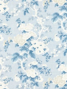 Ascot Linen Print Sky SC166020002 by Scalamandre Designer Fabric