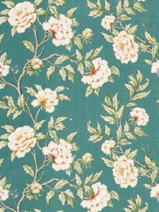 Peonia Linen Print Emerald Isle SC166160002 by Scalamandre Designer Fabric
