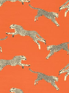 Leaping Cheetah Cotton Print Clementine SC166340002 by Scalamandre Designer Fabric