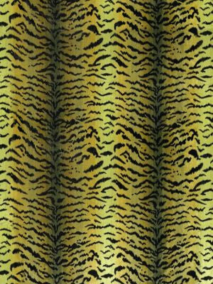Tigre Greens & Black SC26167MMA0002 by Scalamandre Designer Fabric 69% VISCOSE 18% POLYESTER 13% COTTON U.S.A. LIGHT DUTY Horizontal: 30.6" and Vertical: 25" 50 - Swanky Fabrics -