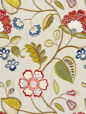Willowood Embroidery Bloom SC270710002 by Scalamandre Designer Fabric JARDIN 70% LINEN 30% VISCOSE INDIA LIGHT DUTY Horizontal: 31.125" and Vertical: 25.125" 51 - Swanky Fabrics -