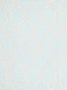Damascus Embroidery Blue Mist SC270730002 by Scalamandre Designer Fabric