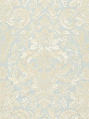 Elizabeth Damask Embroidery Aquamarine SC270860002 by Scalamandre Designer Fabric MERCHANTE 16% SPUN POLYESTER, 36% VISCOSE 29% LINEN 19% COTTON INDIA LIGHT DUTY Horizontal: 31.5" and Vertical: 25.625" 51 - Swanky Fabrics -
