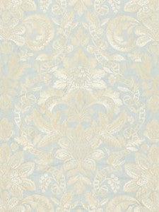 Elizabeth Damask Embroidery Aquamarine SC270860002 by Scalamandre Designer Fabric