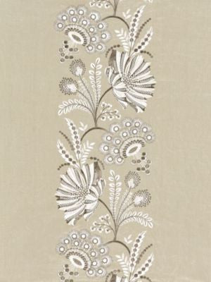 Annelise Embroidery Flax SC271620002 by Scalamandre Designer Fabric NORDEN 70% LINEN 30% VISCOSE INDIA LIGHT DUTY Horizontal: 30.5" and Vertical: 25.5" 52 - Swanky Fabrics -