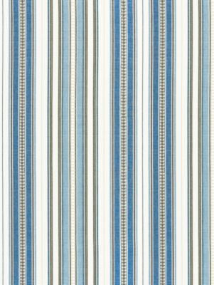 Nile Stripe Blue Jay SC272530002 by Scalamandre Designer Fabric SAHARA 100% COTTON INDIA MEDIUM DUTY Horizontal: 0.50" and Vertical: 18" 54 - Swanky Fabrics -