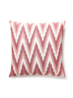 Adras Ikat Weave Pillow 22 X 22 - Coral SCADRASPILL0002 by Scalamandre Designer Pillows 100% COTTON LIGHT DUTY Horizontal: and Vertical: 0 - Swanky Fabrics -