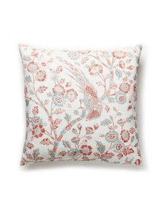 Anissa Print Pillow 22 X 22 - Coral Spice SCANISPILL0002 by Scalamandre Designer Pillows
