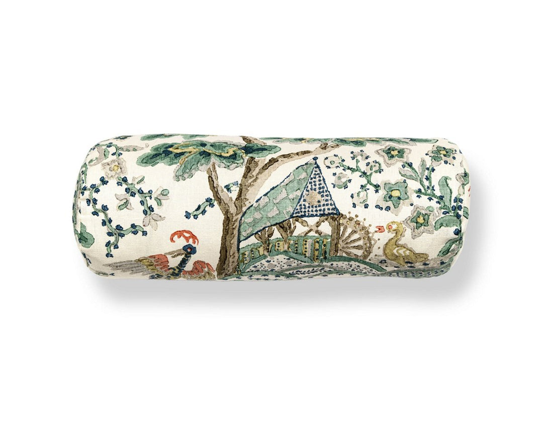 Kelmescott Hand Block Pillow 21 X 7 - Leaf On Ivory SCBADK165900002 by Scalamandre Designer Pillow