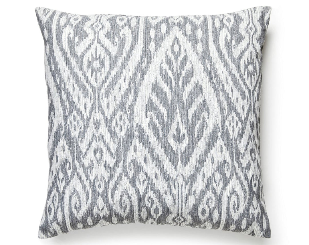 Borneo Ikat Outdoor Pillow 22 X 22 - Smoke SCBORNPILL0002 by Scalamandre Designer Pillow