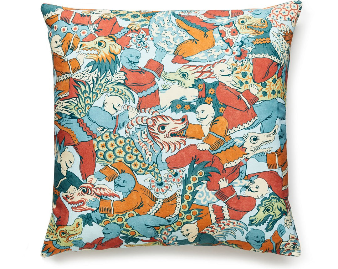 Dragon Dance Pillow 22 X 22 - Multi SCDRAGPILL0002 by Scalamandre Designer Pillow